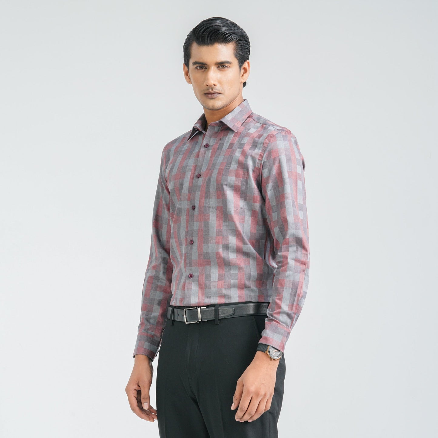 Men’s Ash Maroon Formal Shirt