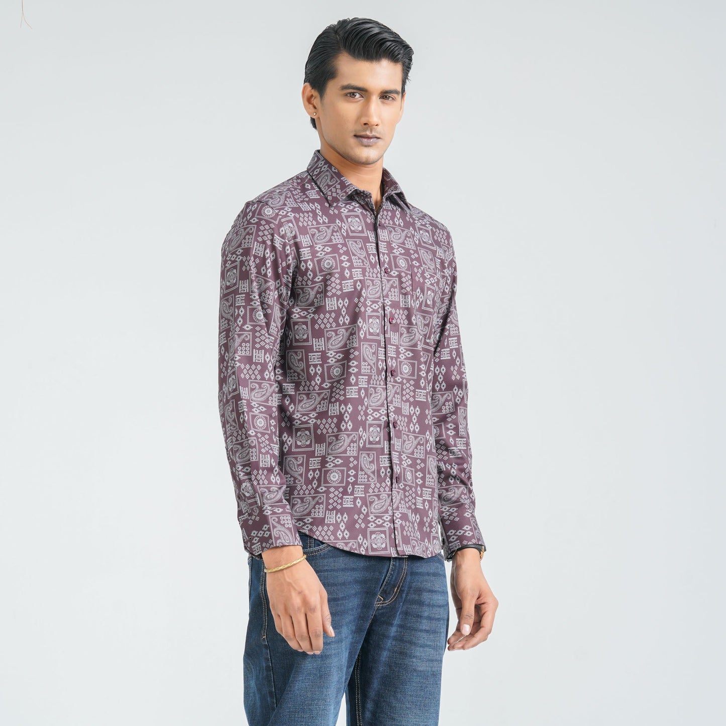 Men’s Maroon Casual Shirt