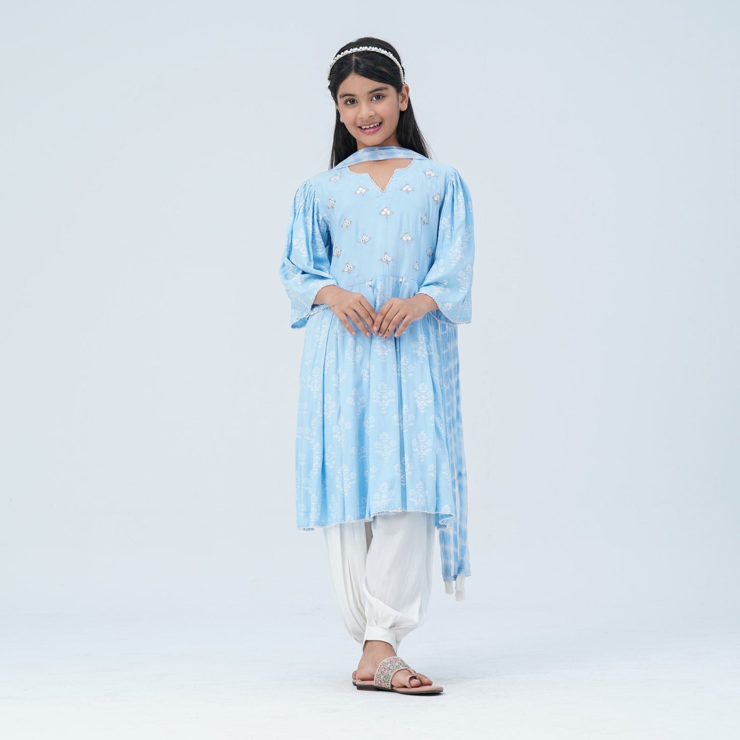 Girl's Floral Viscose Three Piece Set