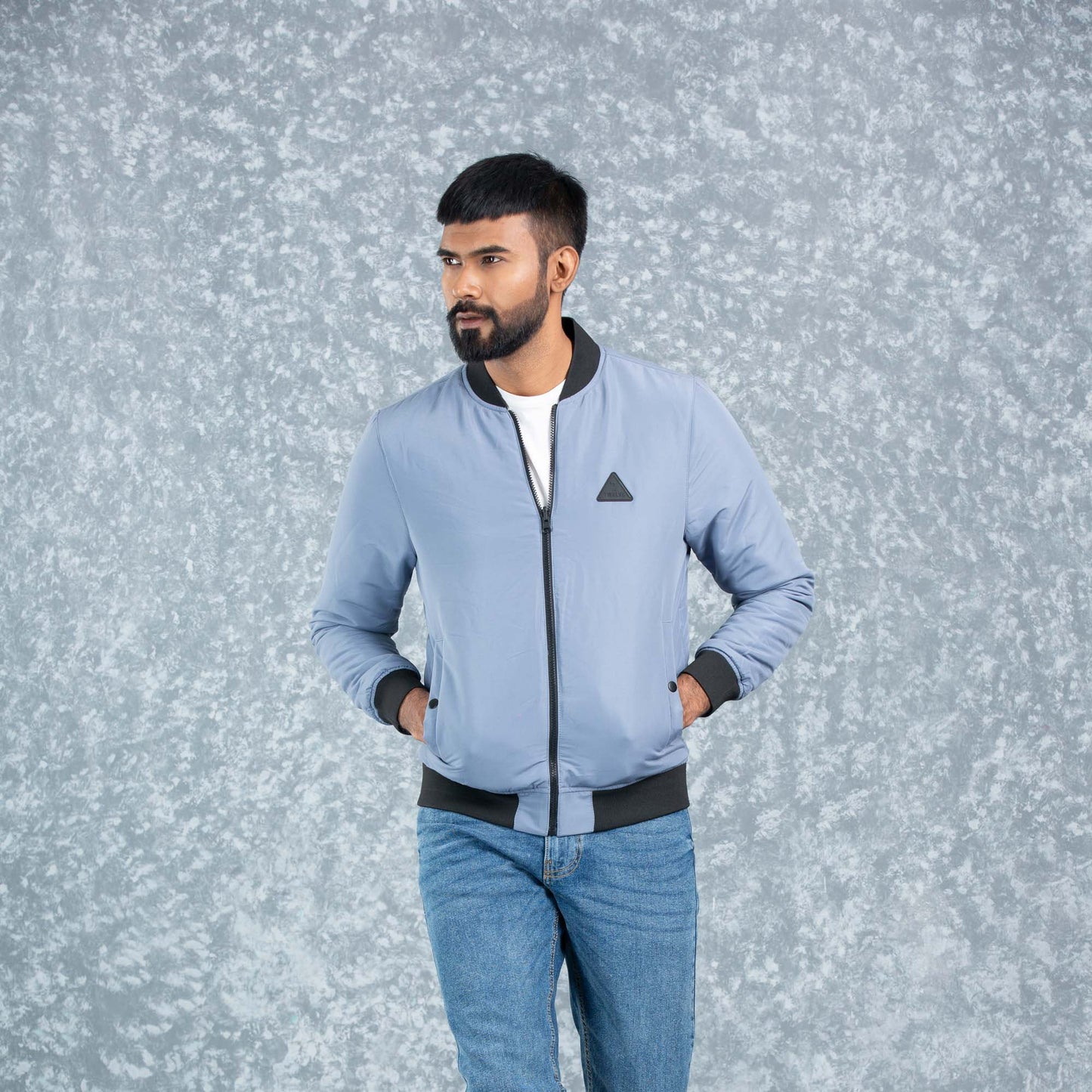 Mens Reversible Bomber- Flint Stone/Aop