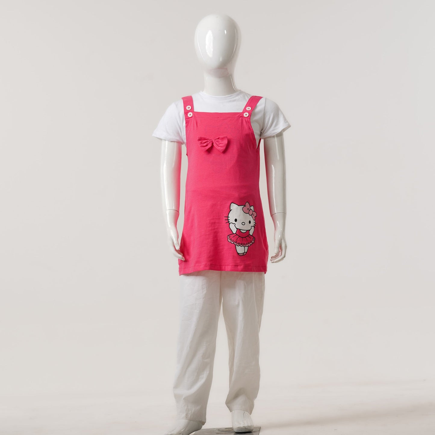 Baby Girls White & Pink Romper Set