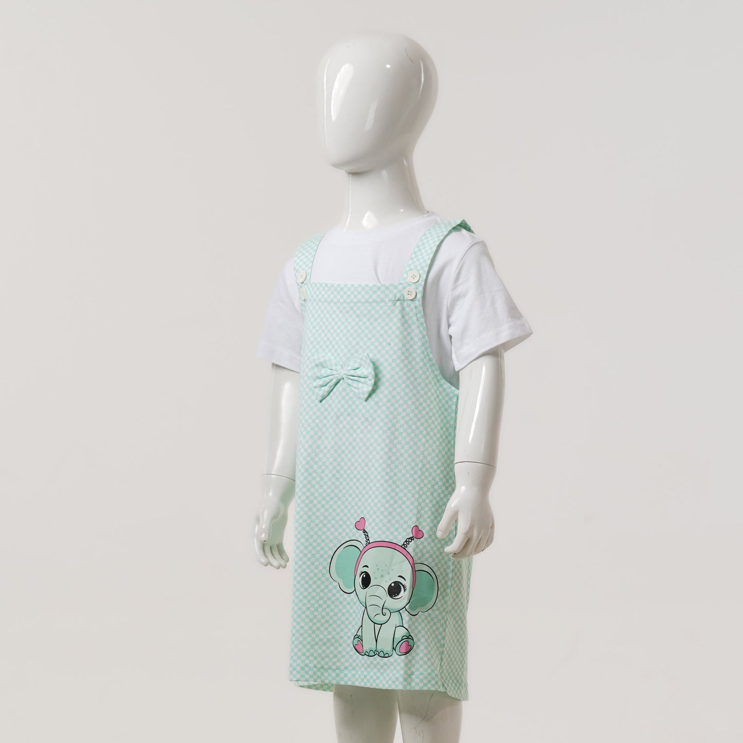 Baby Girls White & Aqua Romper Set