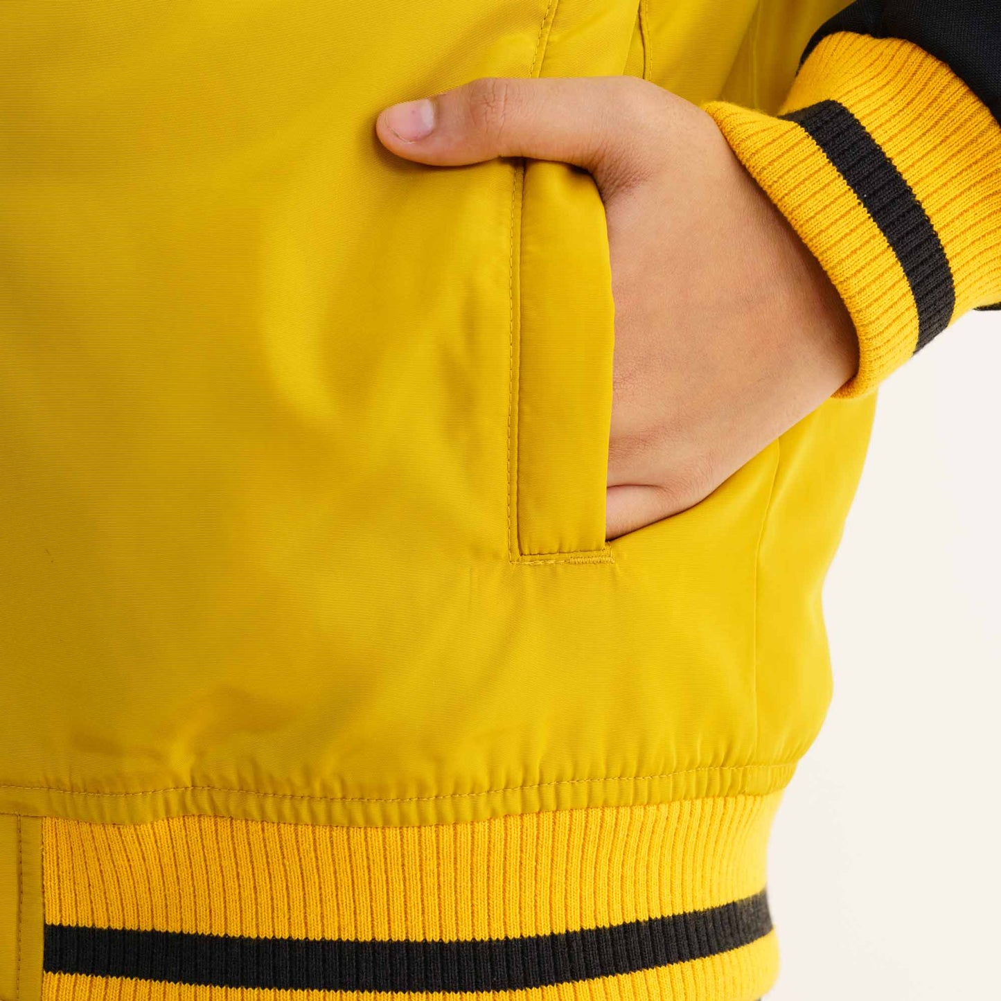 Girl's Mustard Printed Bomber