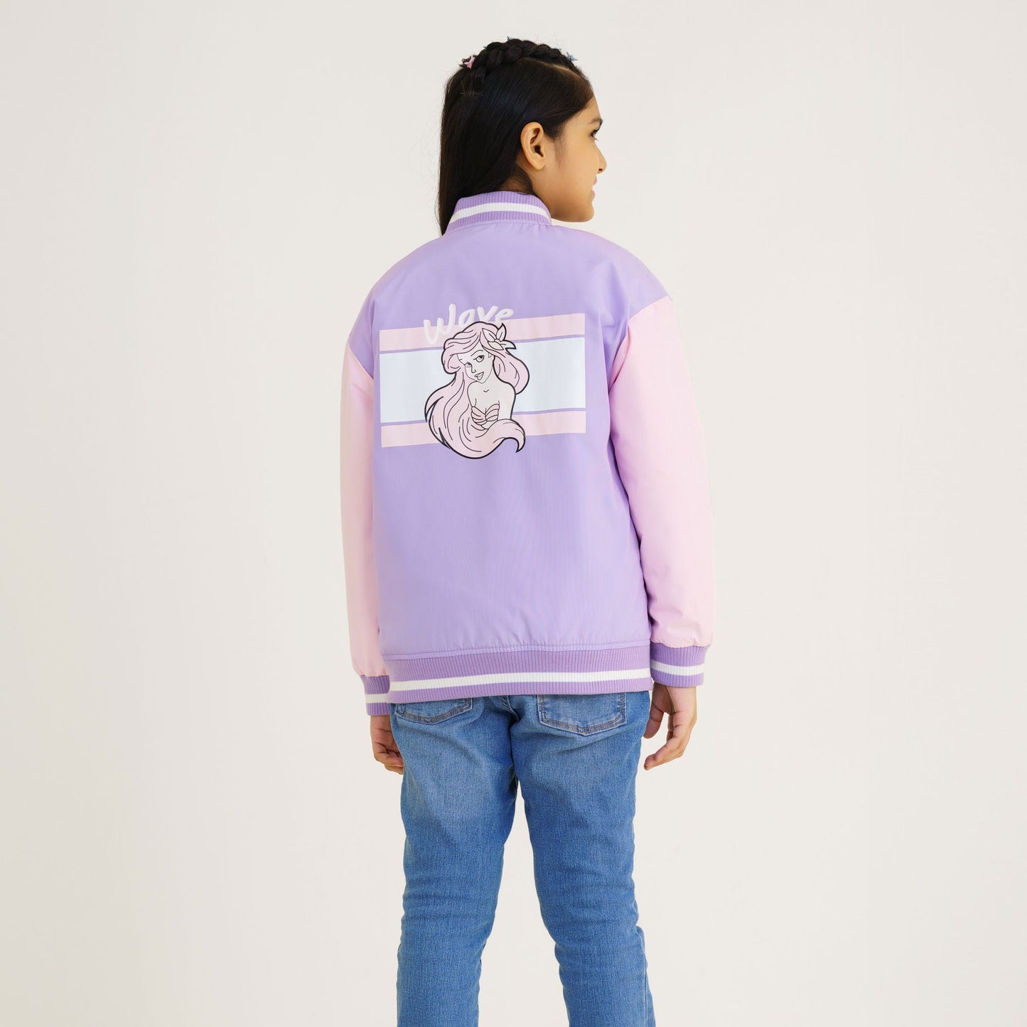 Girl's Lavender Printed Bomber
