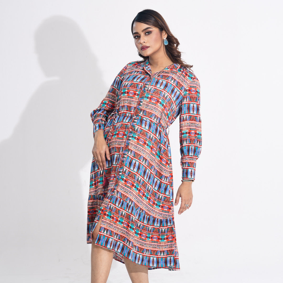 Women Orange Printed Dress