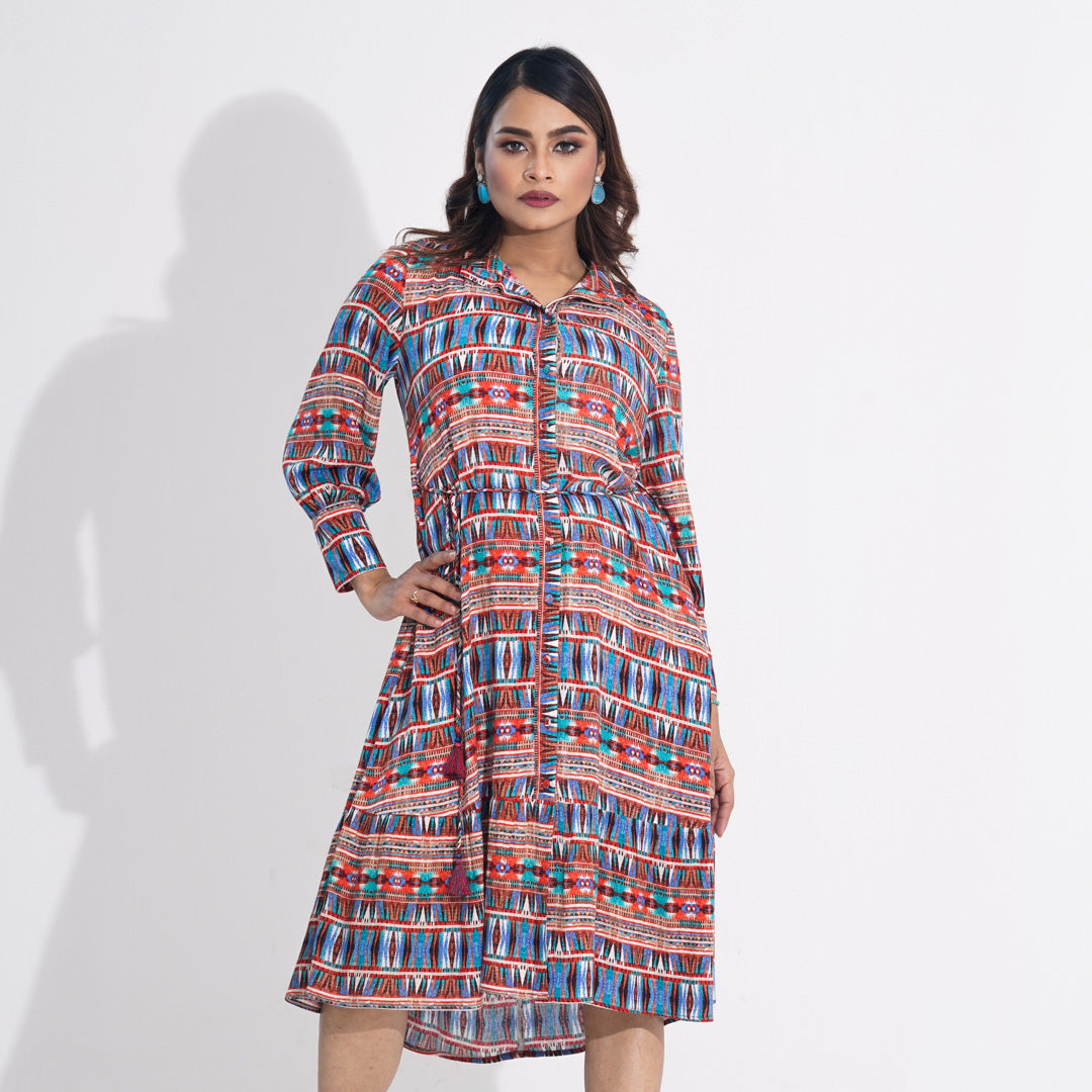 Women Orange Printed Dress
