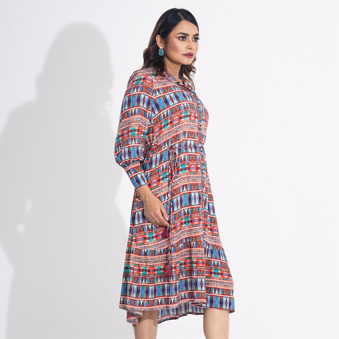 Women Orange Printed Dress