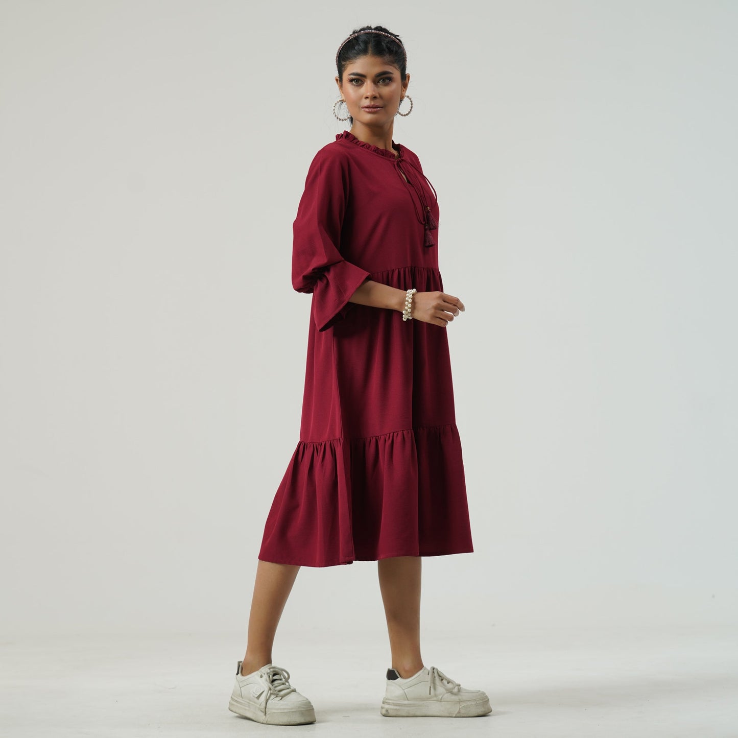Womens Maroon Dress