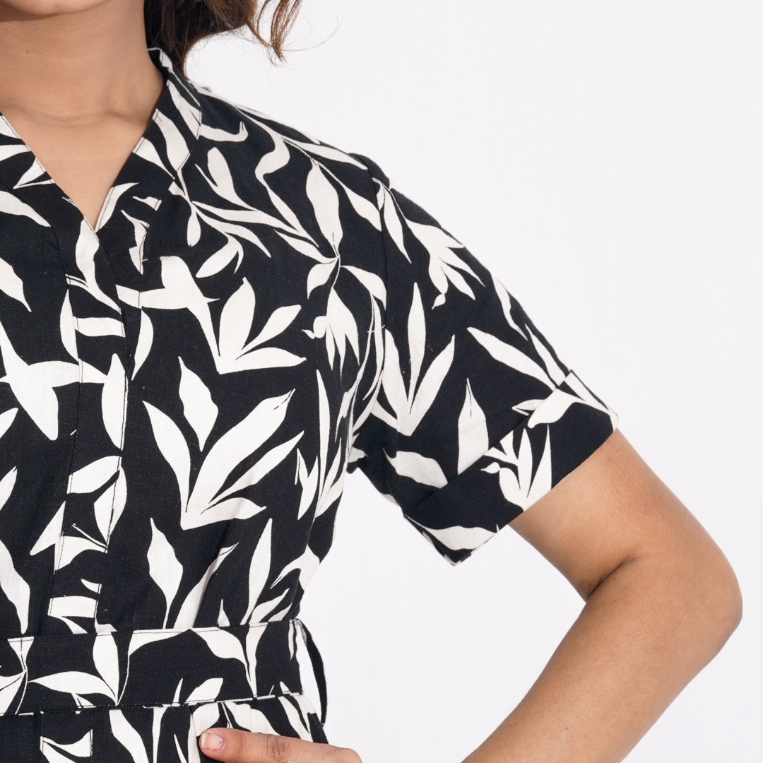 Womens Flared Black Shirt Dress