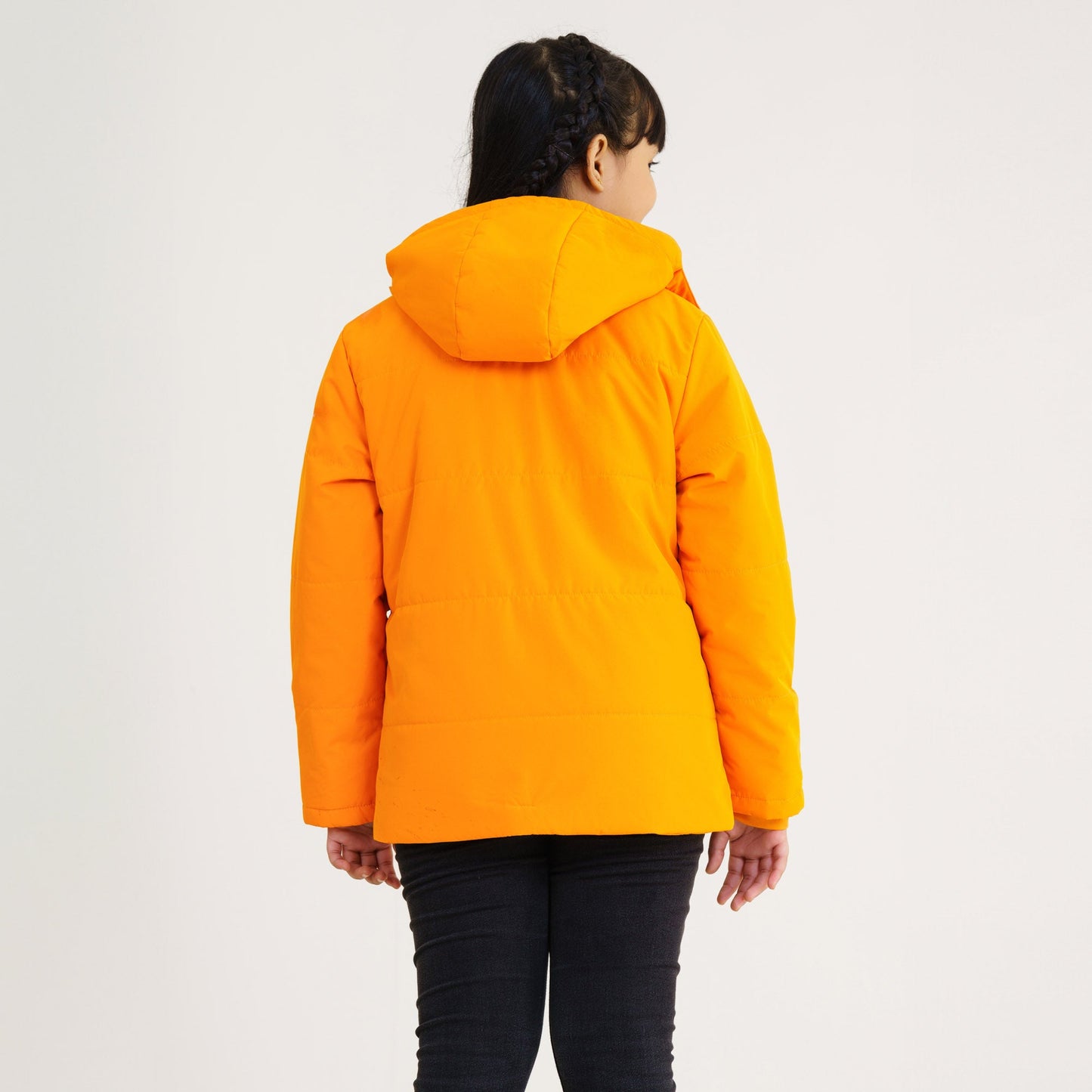 Girl's Quilted Orange Jacket