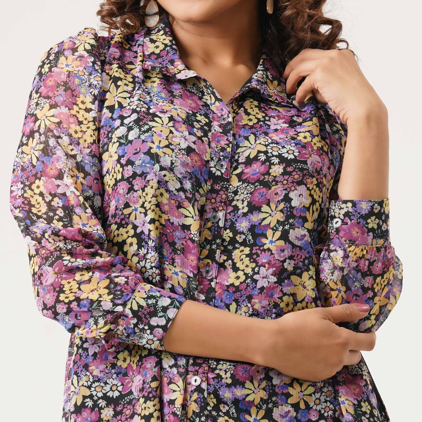 Womens Purple AOP Top