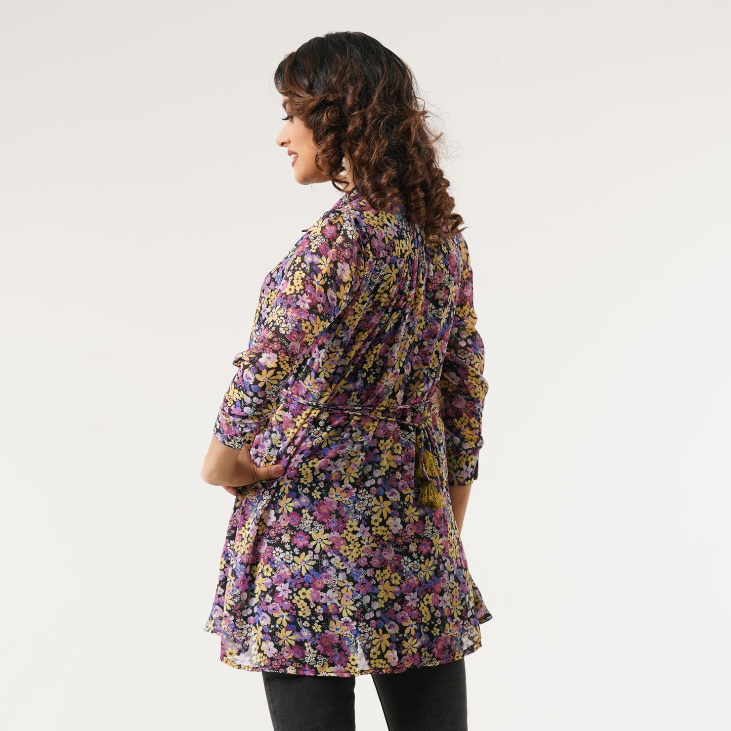 Womens Purple AOP Top
