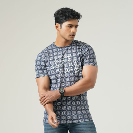 Mens Navy Aop T-shirt