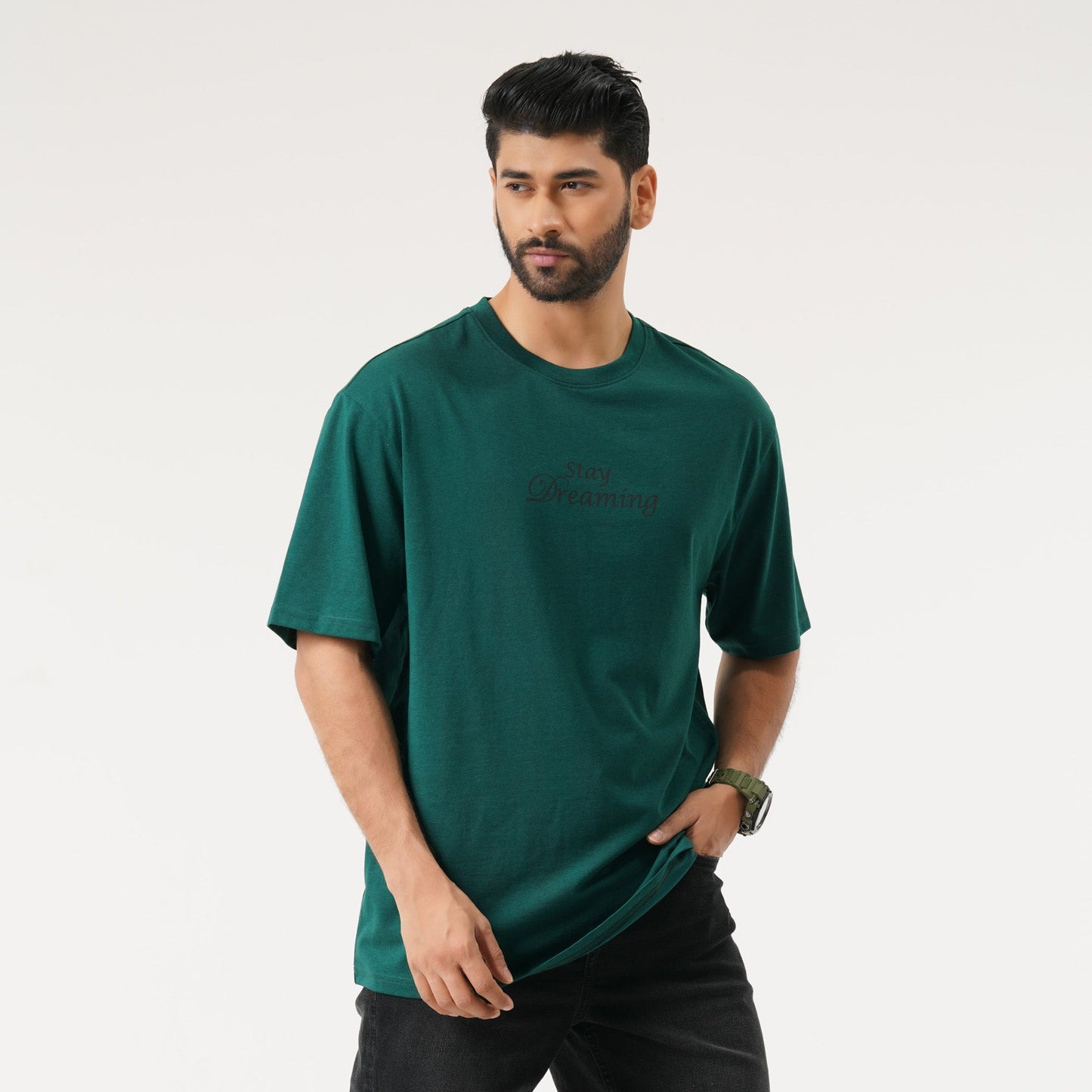 Mens Green Oversized T-Shirt