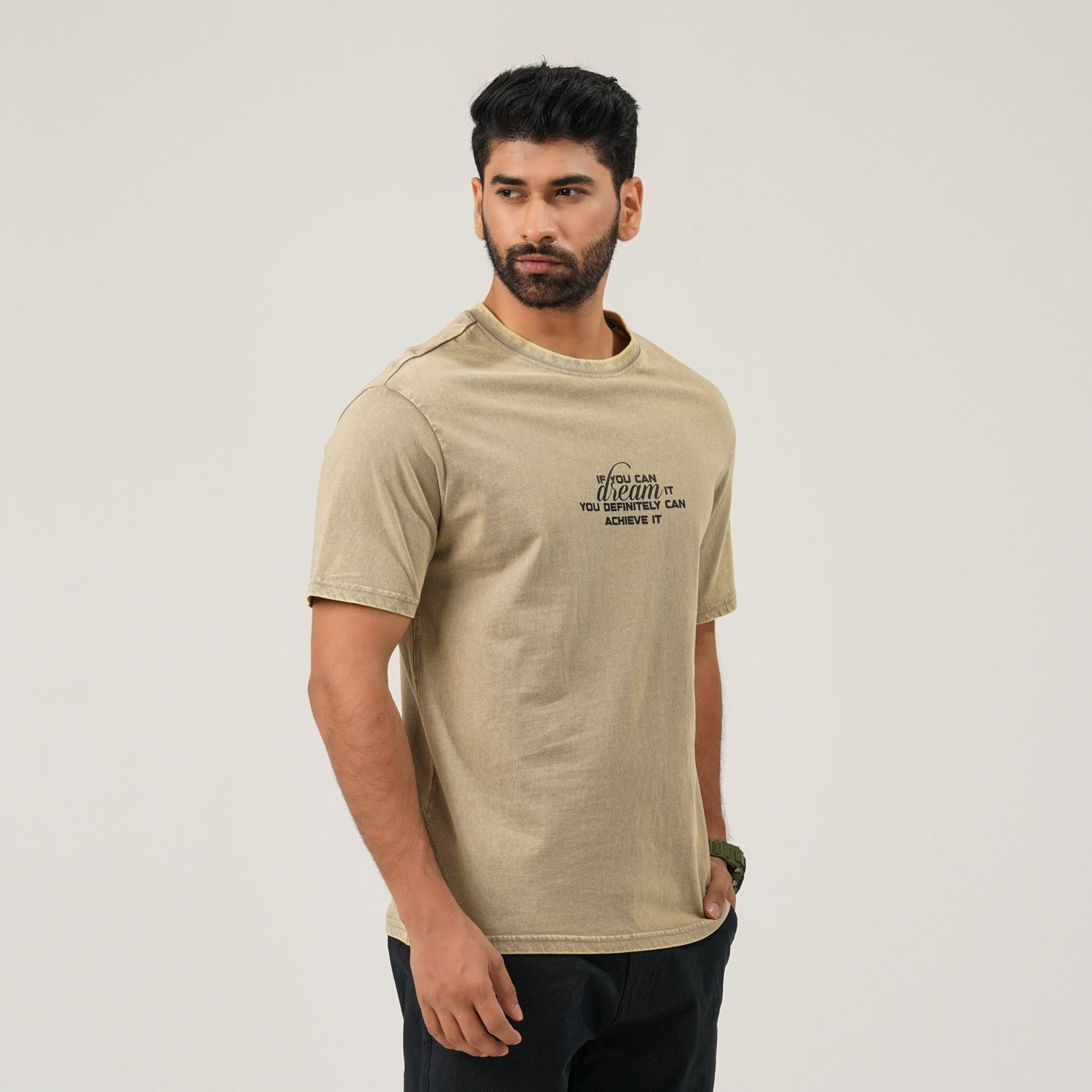 Men Oversize T-Shirt Beige