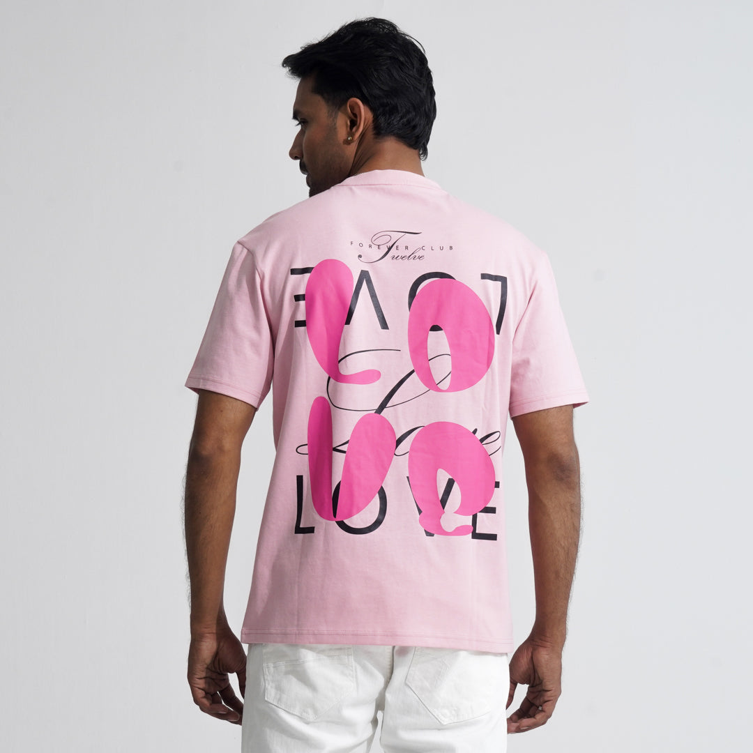 Mens Dust Pink Oversized T-Shirt