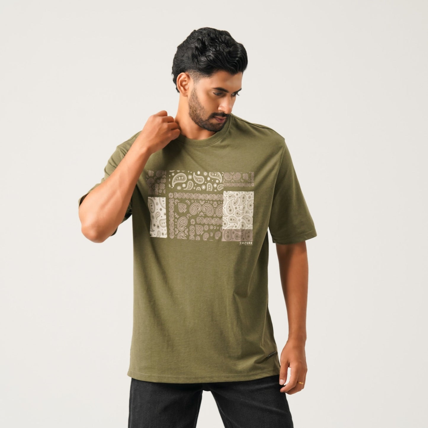 Mens Olive Oversize T-shirt