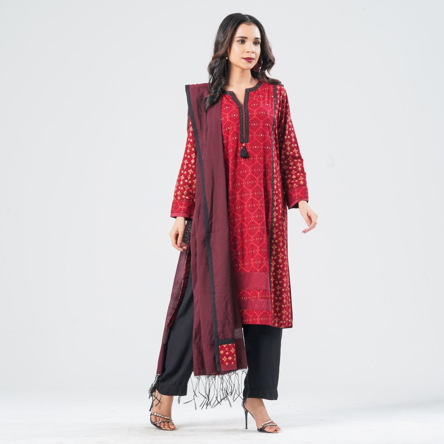 Women’s Viscose Sequin Work Three Piece Set
