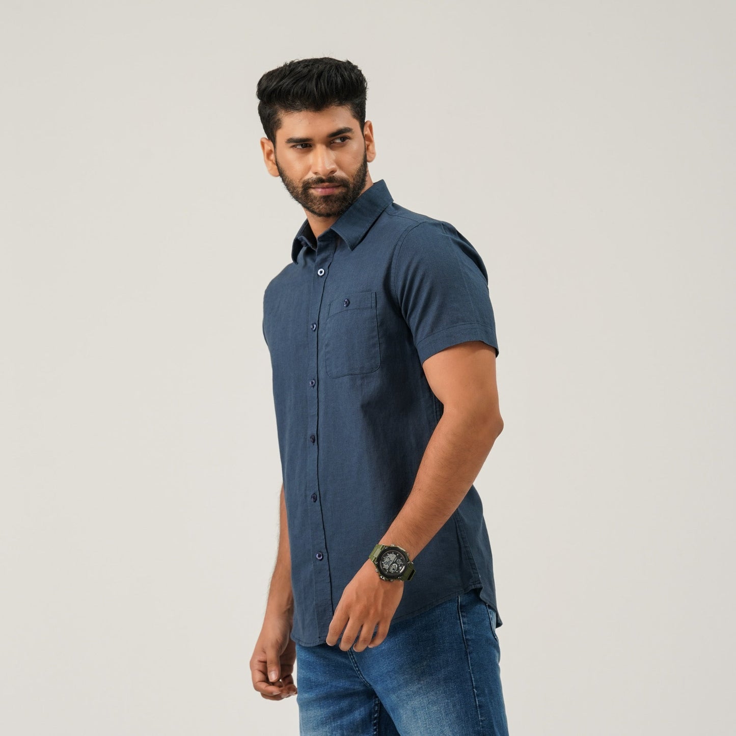 Mens Navy Short Sleeve Shirt