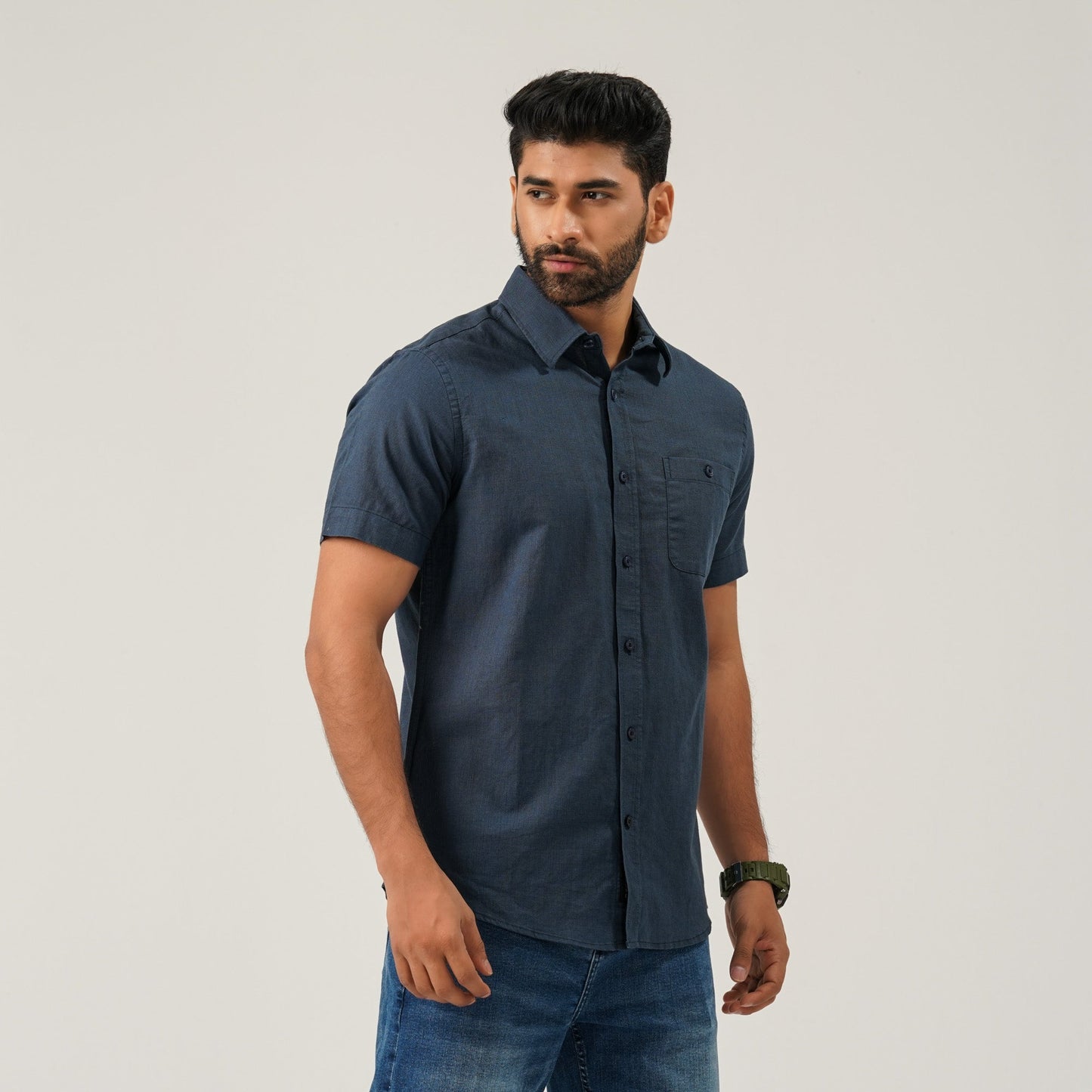 Mens Navy Short Sleeve Shirt
