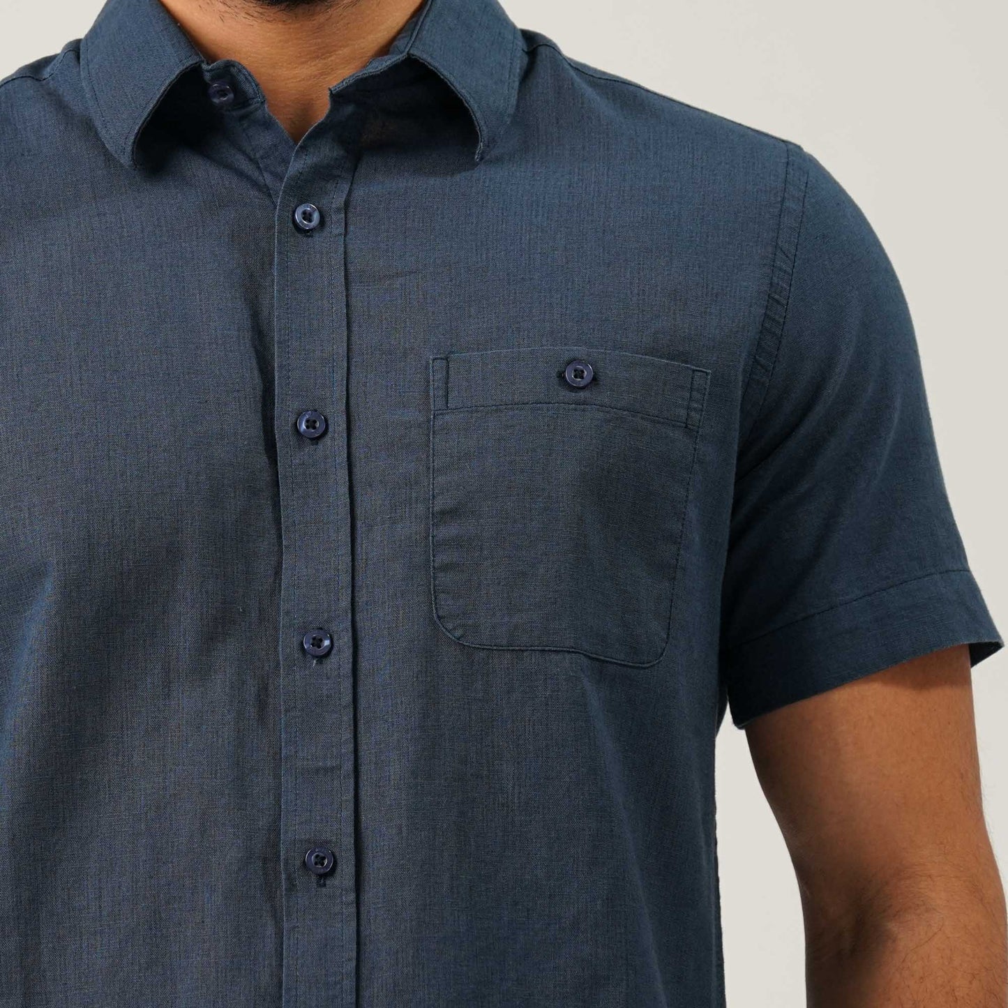 Mens Navy Short Sleeve Shirt