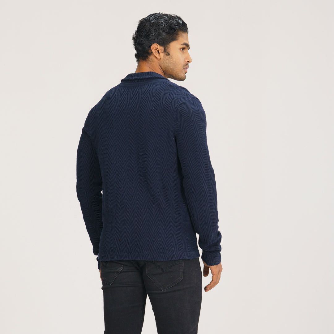 Men's Navy Sweater Blazer