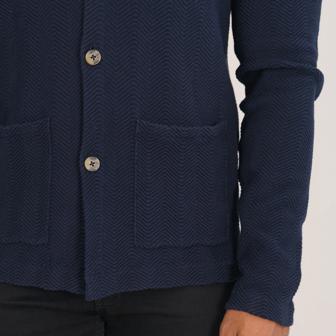 Men's Navy Sweater Blazer