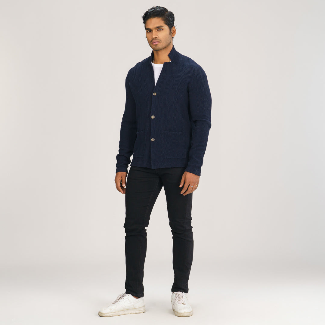 Men's Navy Sweater Blazer