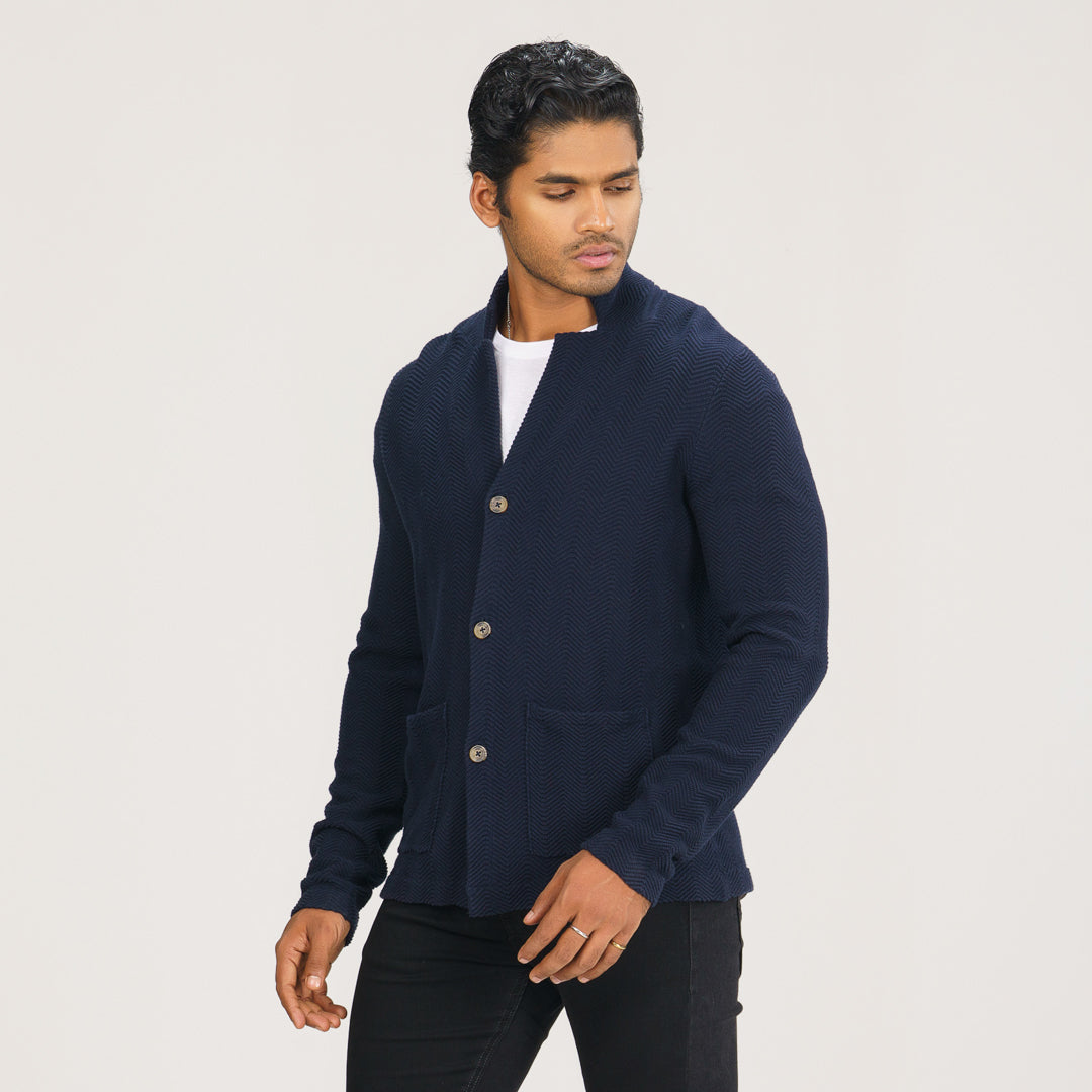 Men's Navy Sweater Blazer