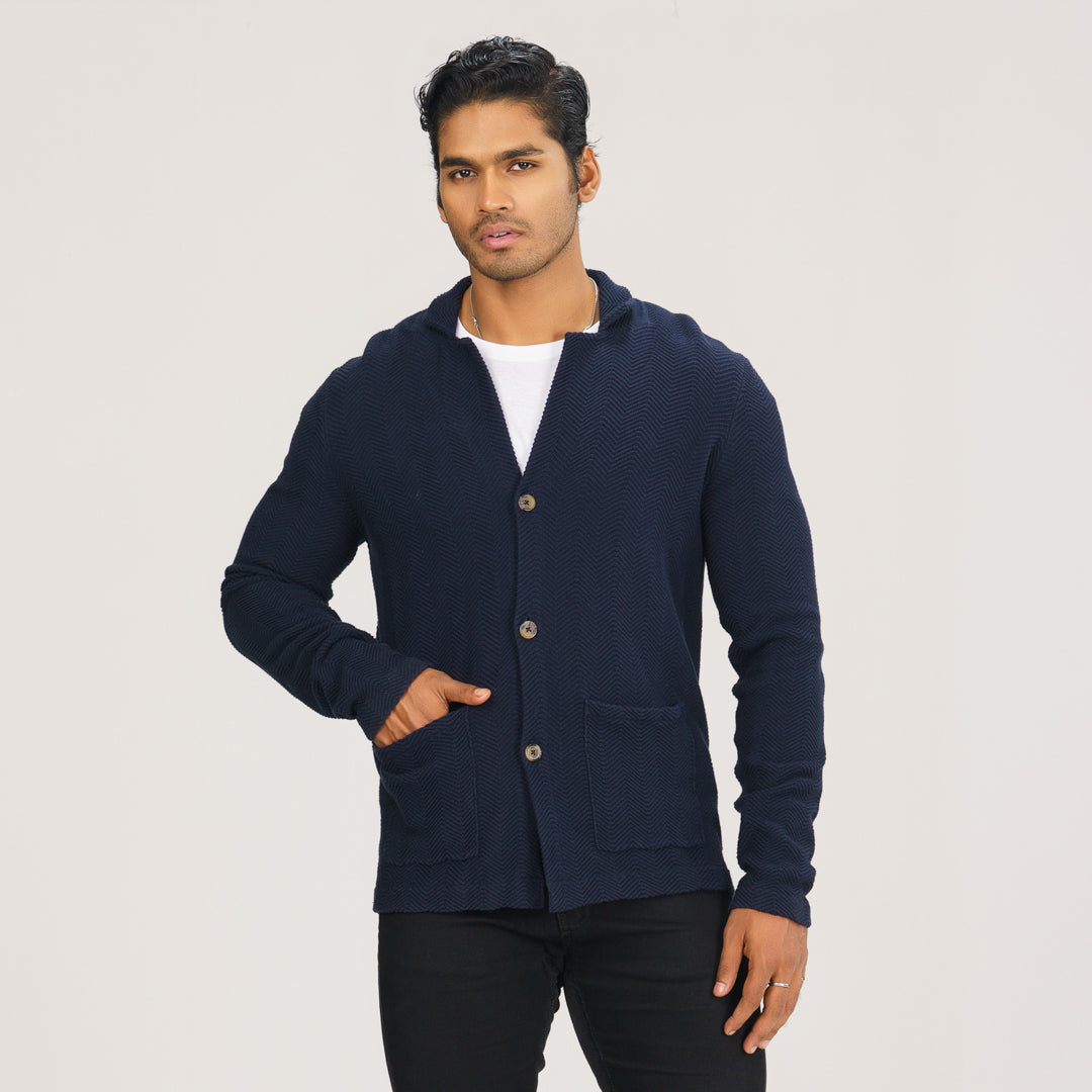 Men's Navy Sweater Blazer