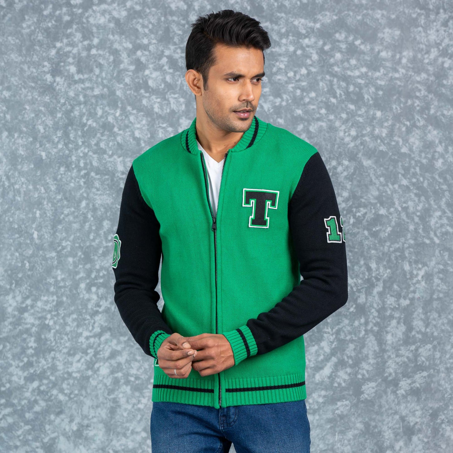 Mens Cardigan-Green