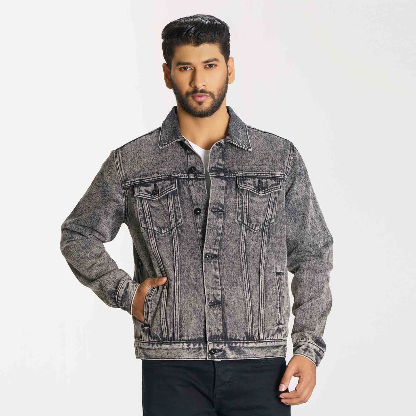 Men's Grey Denim Jacket