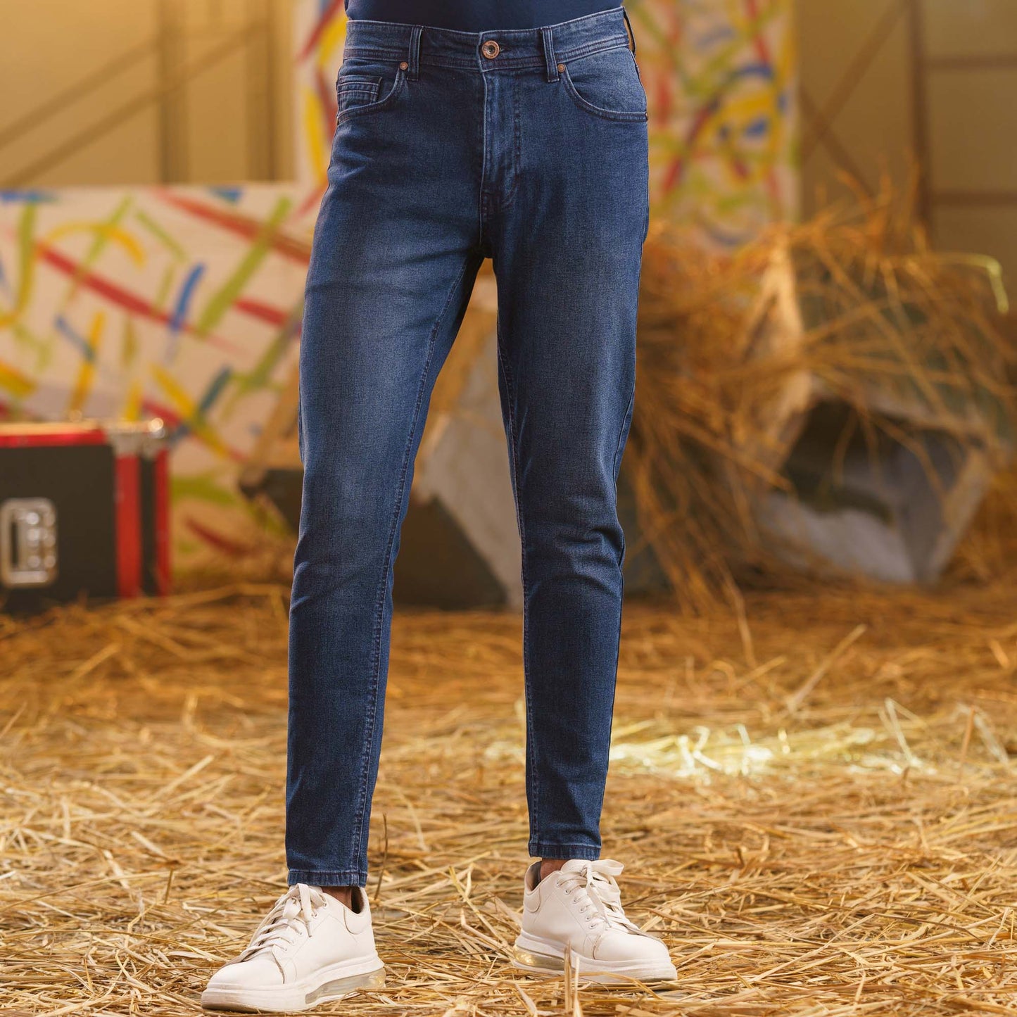 MENS DENIM LONG PANT-DARK BLUE