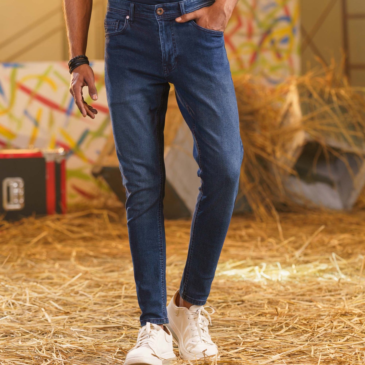 MENS DENIM LONG PANT-DARK BLUE