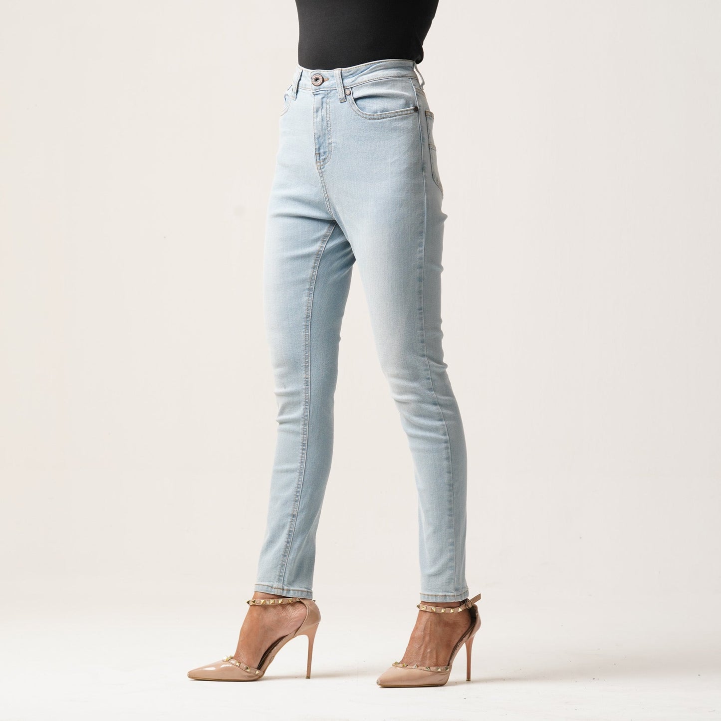 LADIES DENIM LONG PANT-LIGHT BLUE