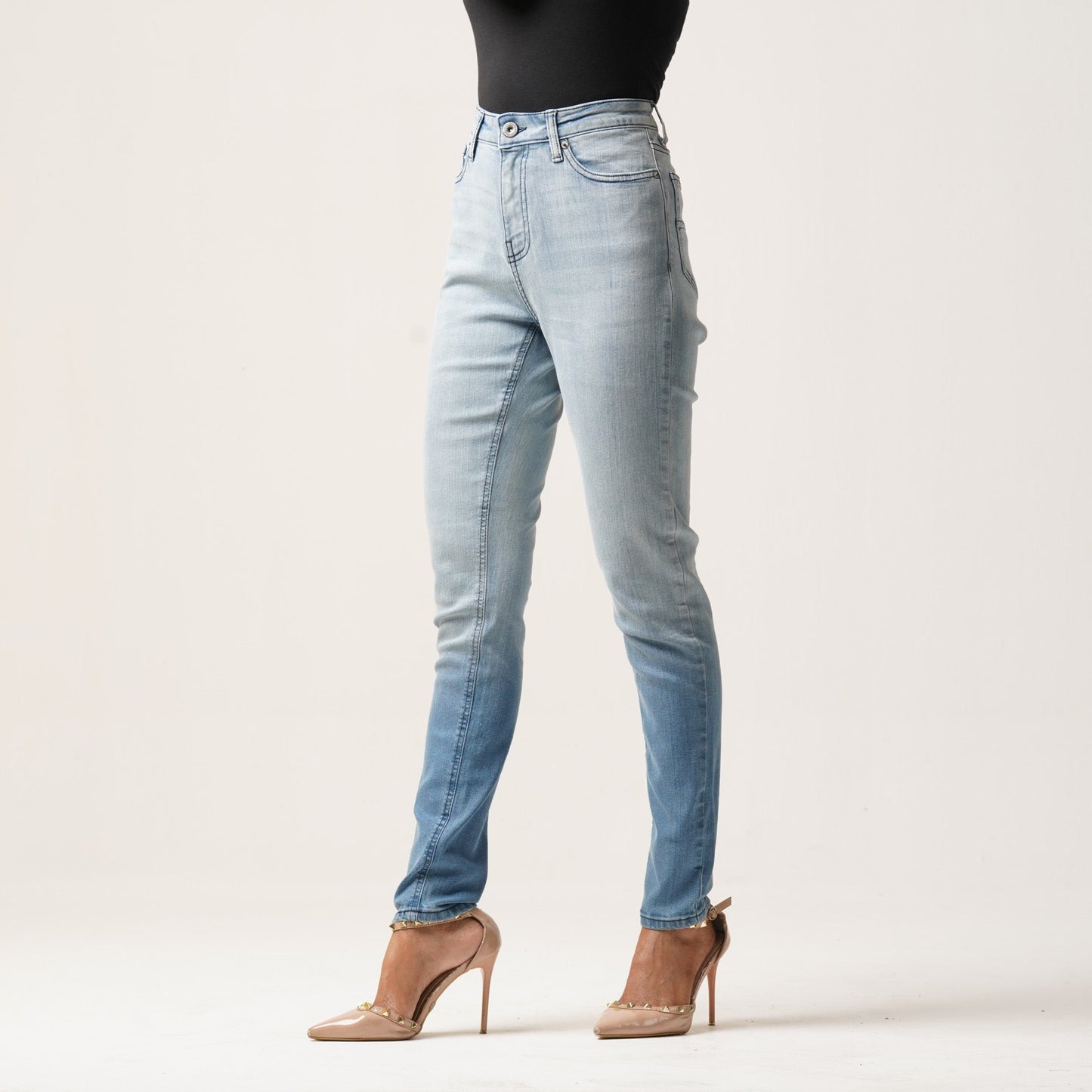 LADIES DENIM LONG PANT-LIGHT BLUE