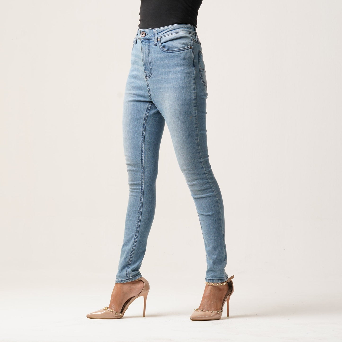 LADIES DENIM LONG PANT-DARK BLUE