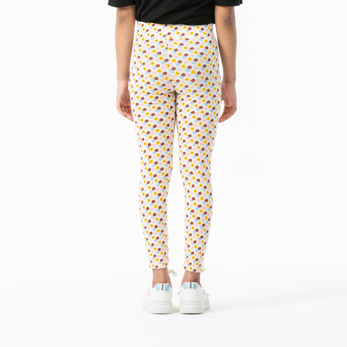 Girls Cream Pink Leggings