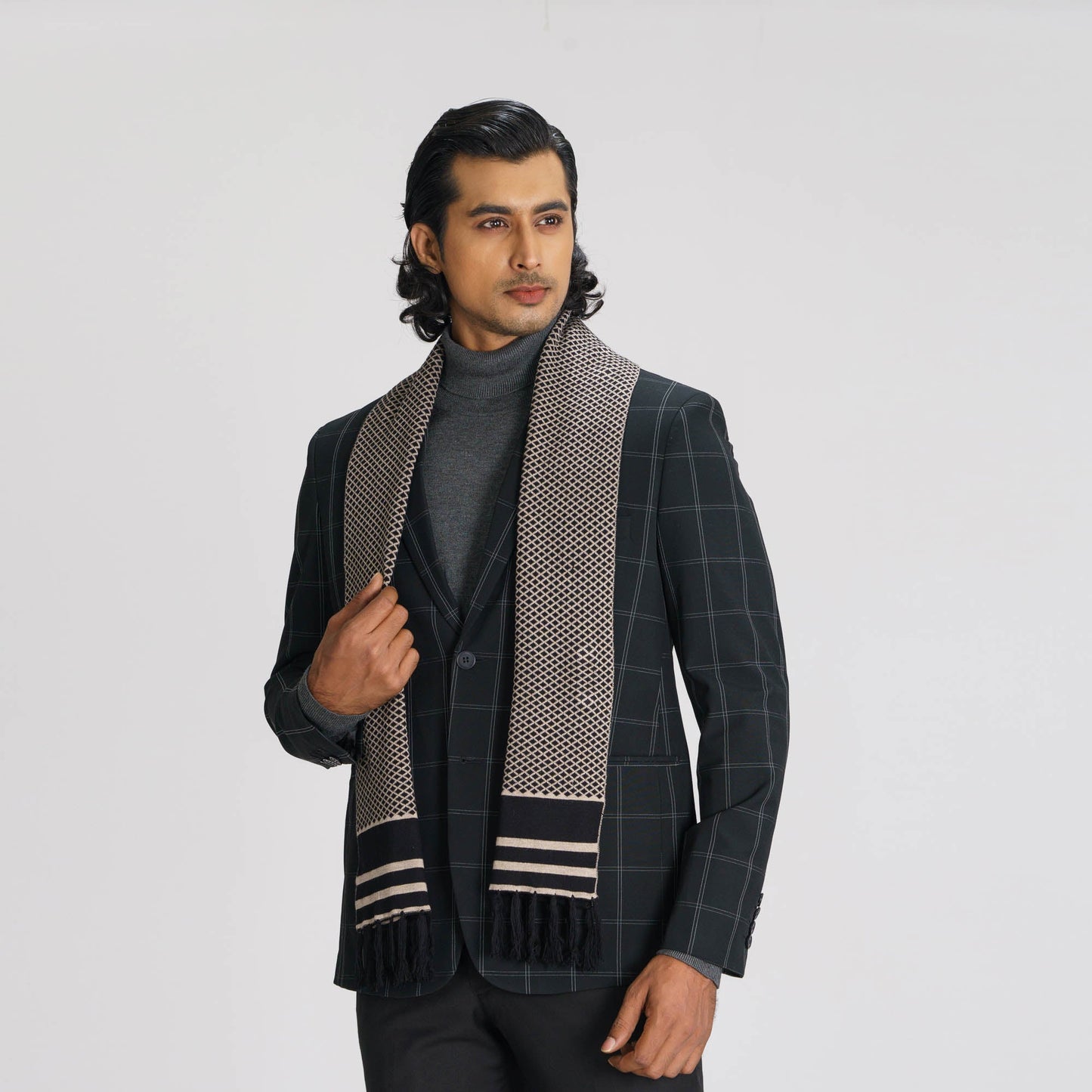 Men's Black & Olive Muffler