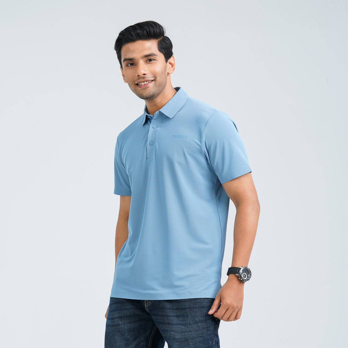 Men’s Light Blue Seamless Polo