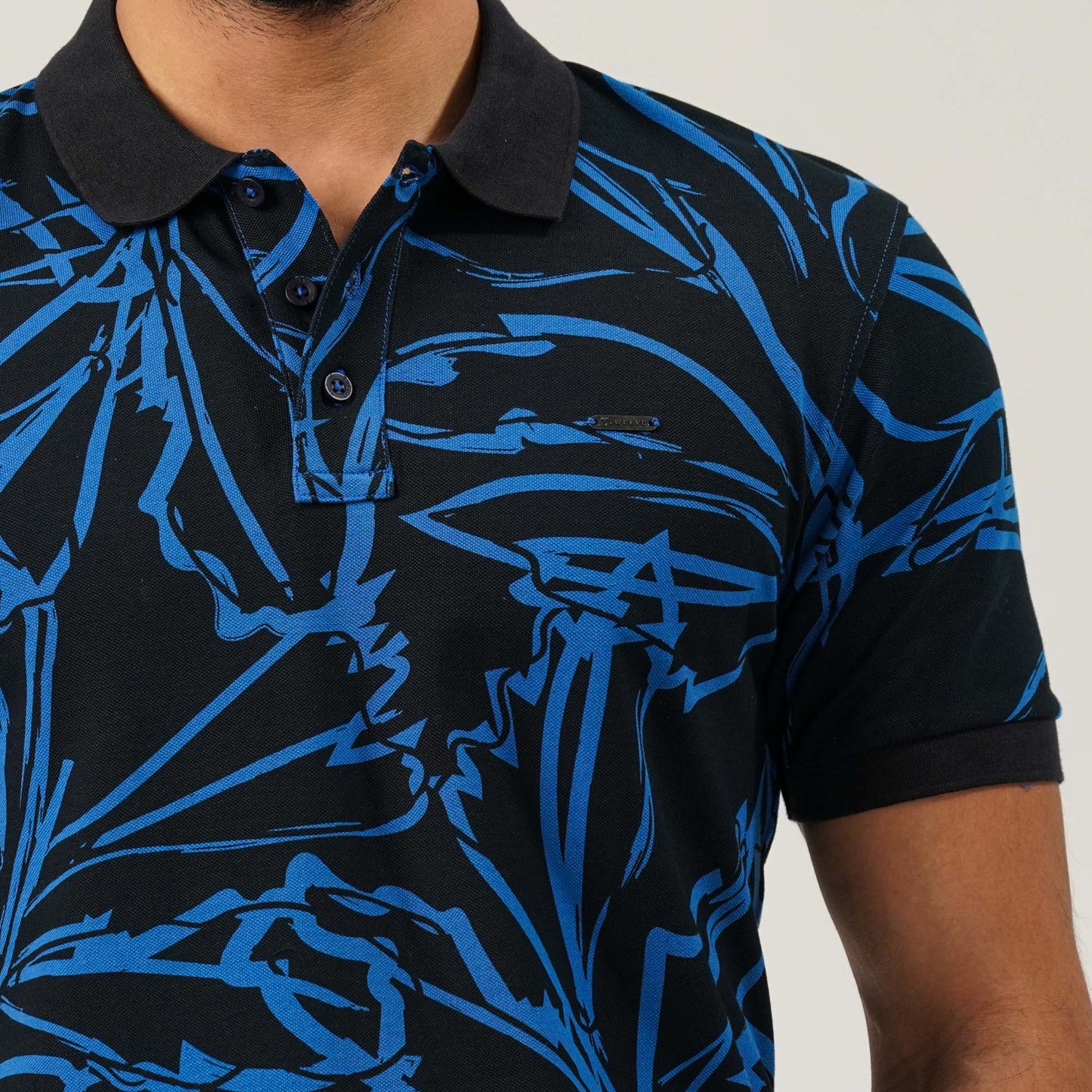 Mens Blue Aop Polo