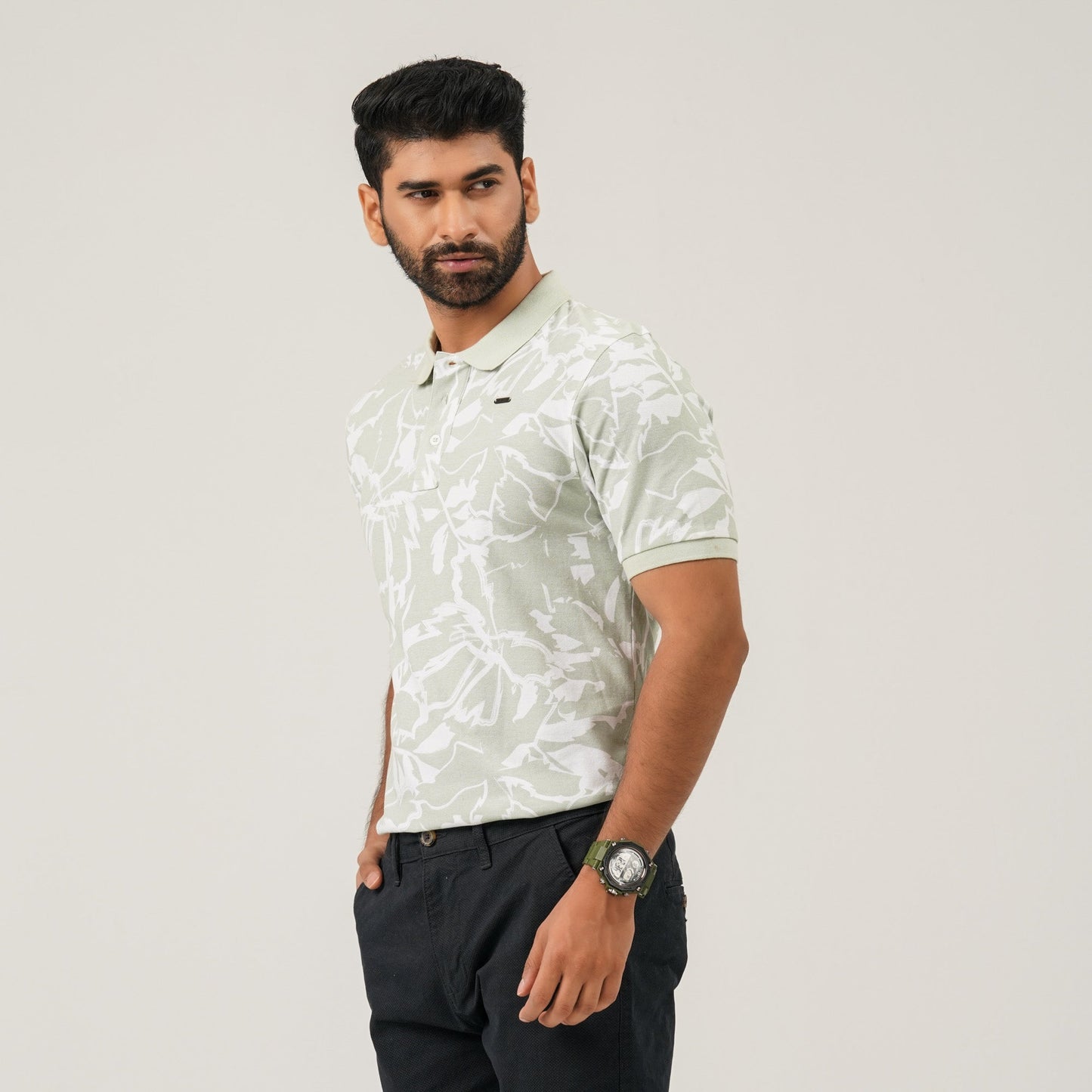 Mens Light Green Polo