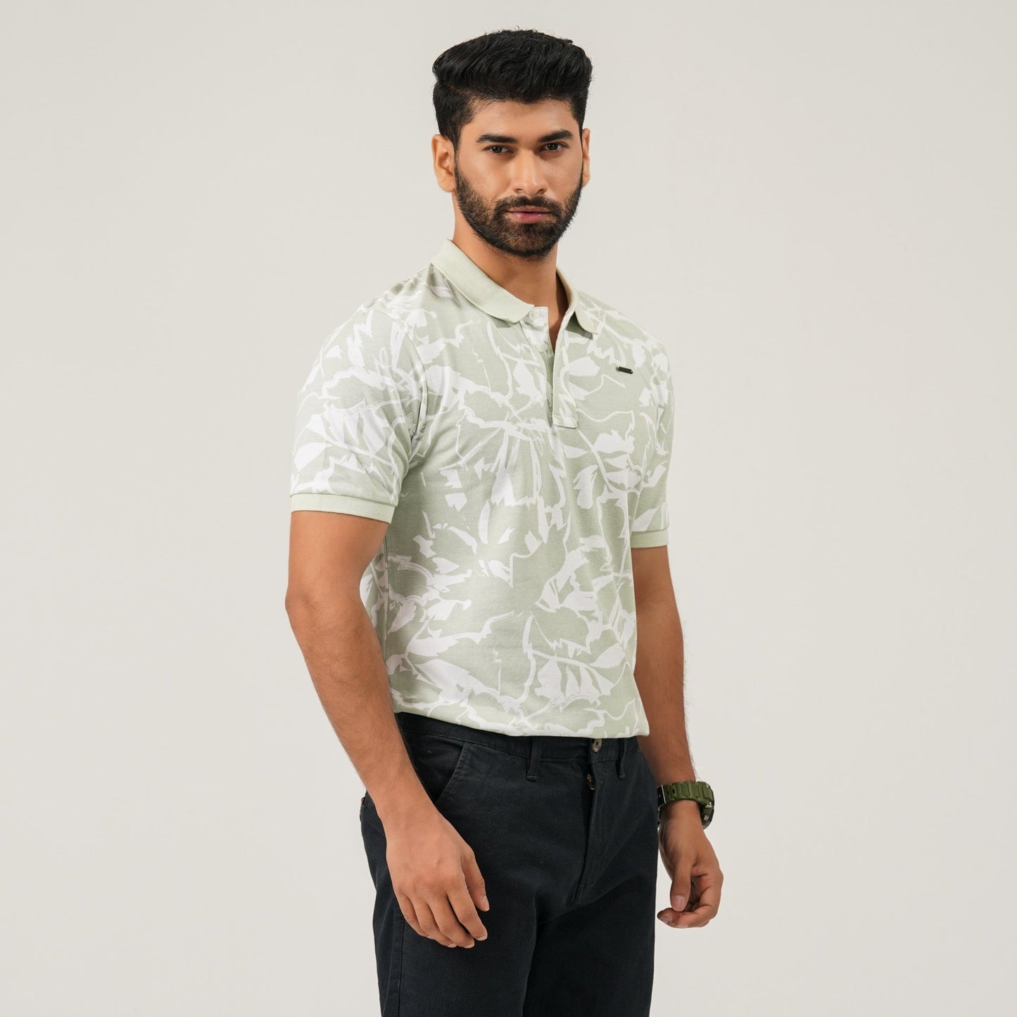 Mens Light Green Polo