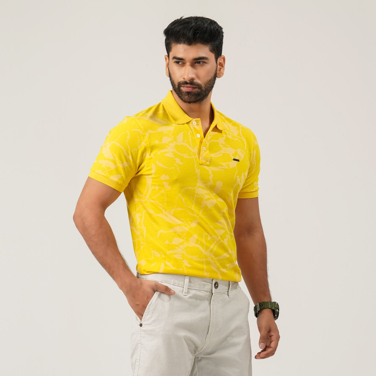 Mens Mustard Polo