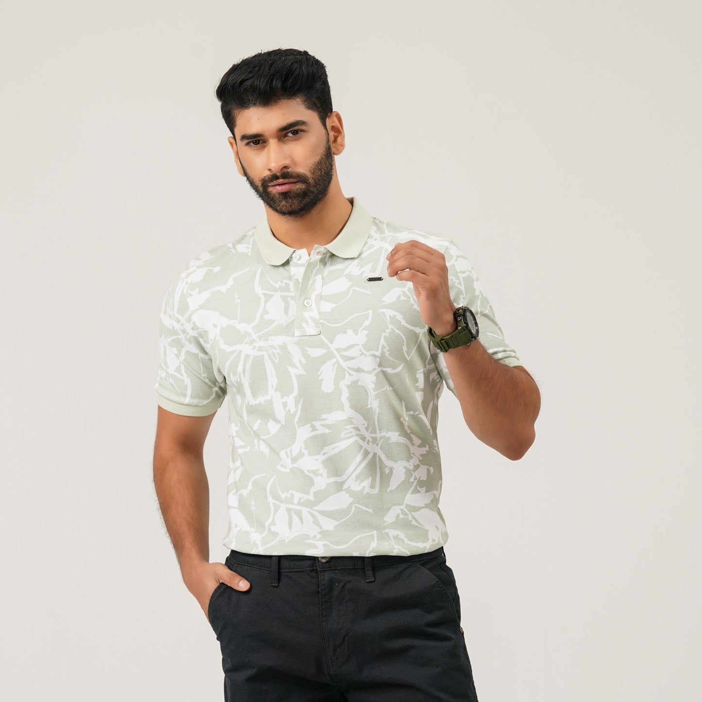 Mens Light Green Polo