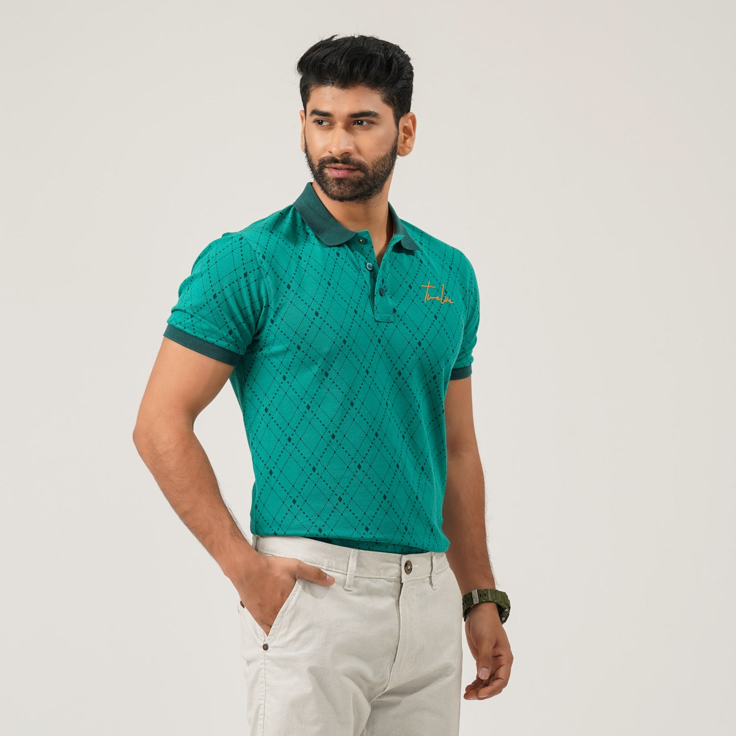 Mens Light Green Polo T-Shirt
