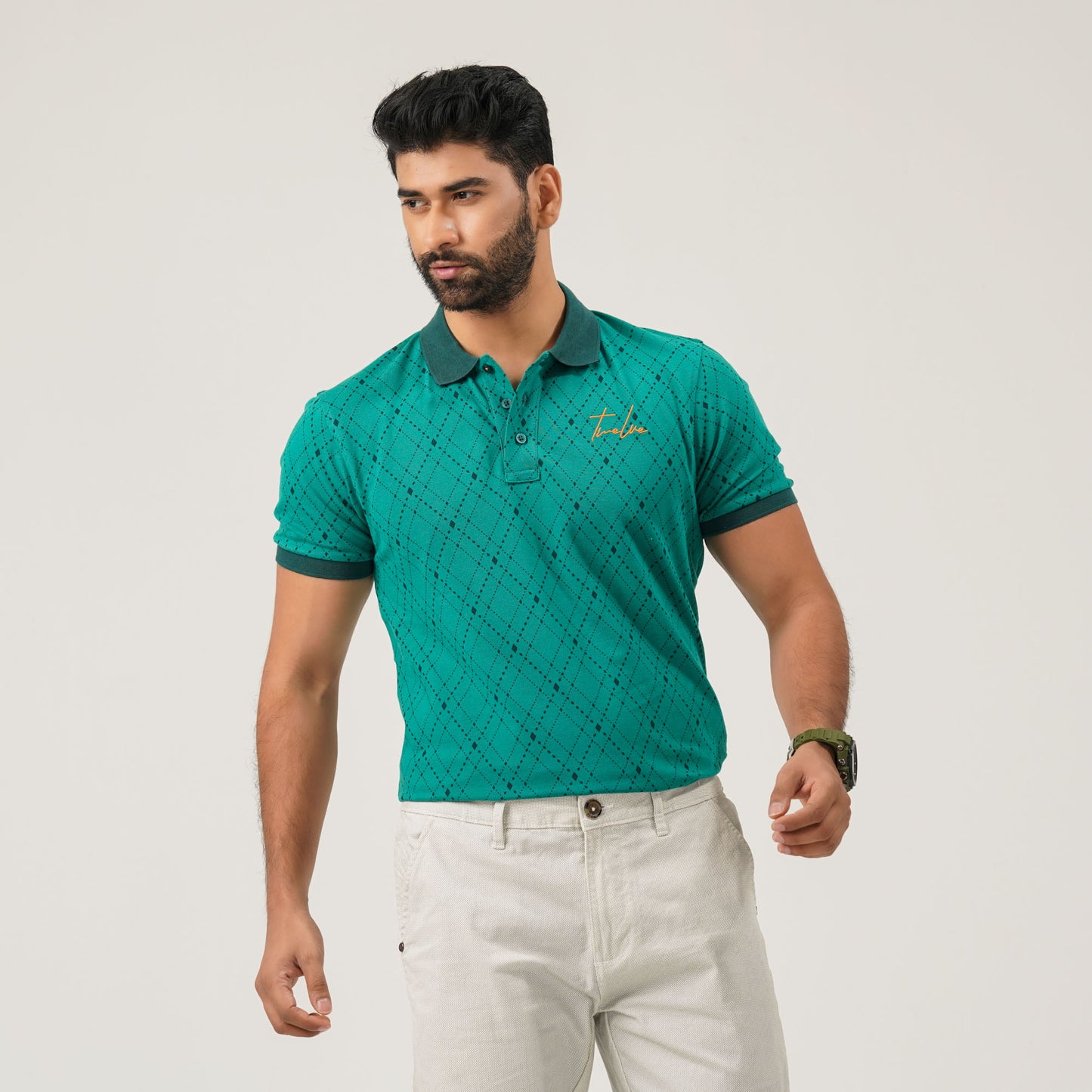 Mens Light Green Polo T-Shirt