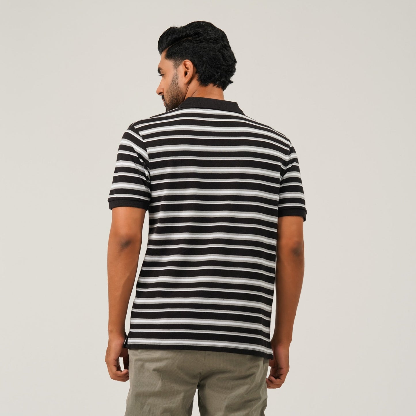 Mens Black & White Polo