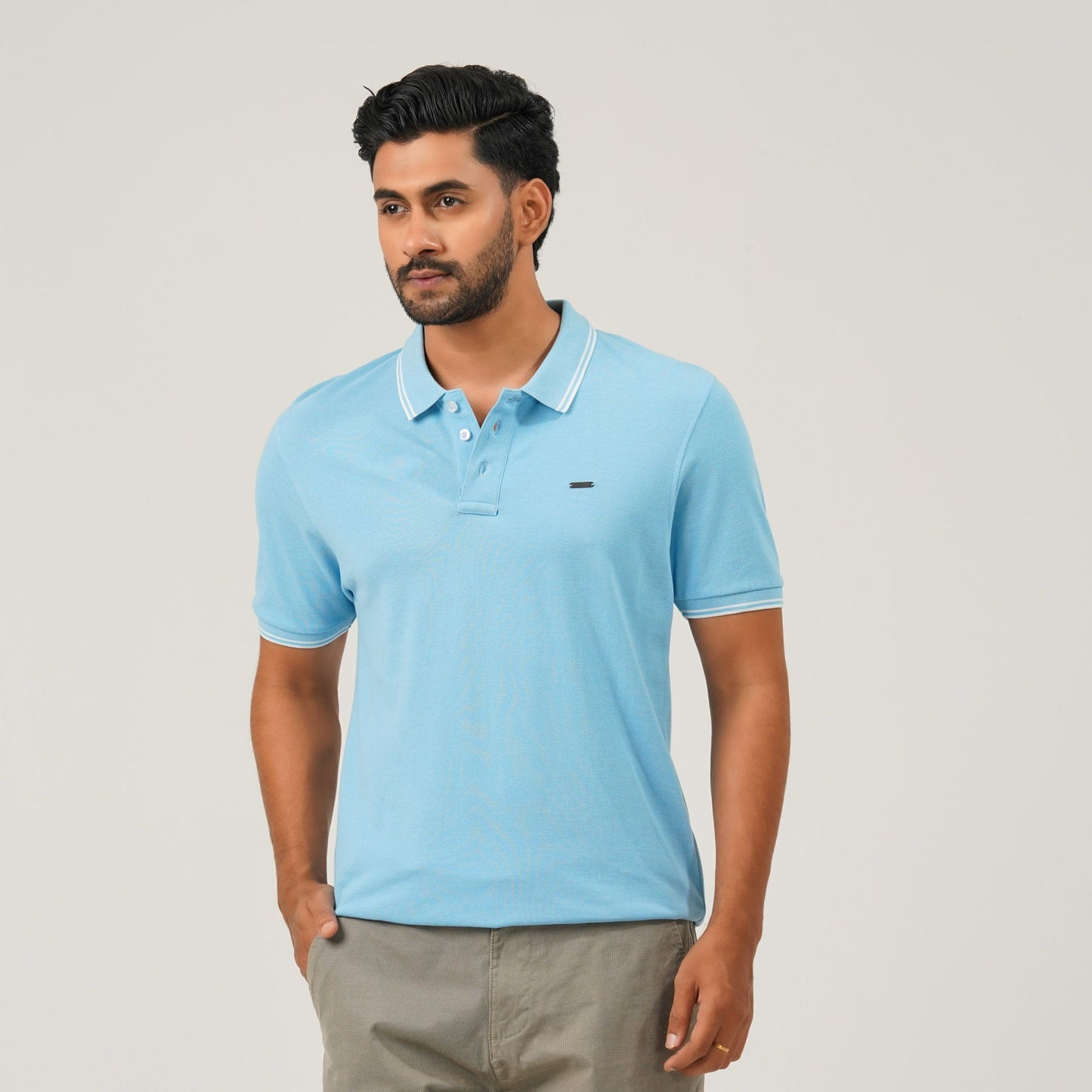 Mens Light Blue Polo