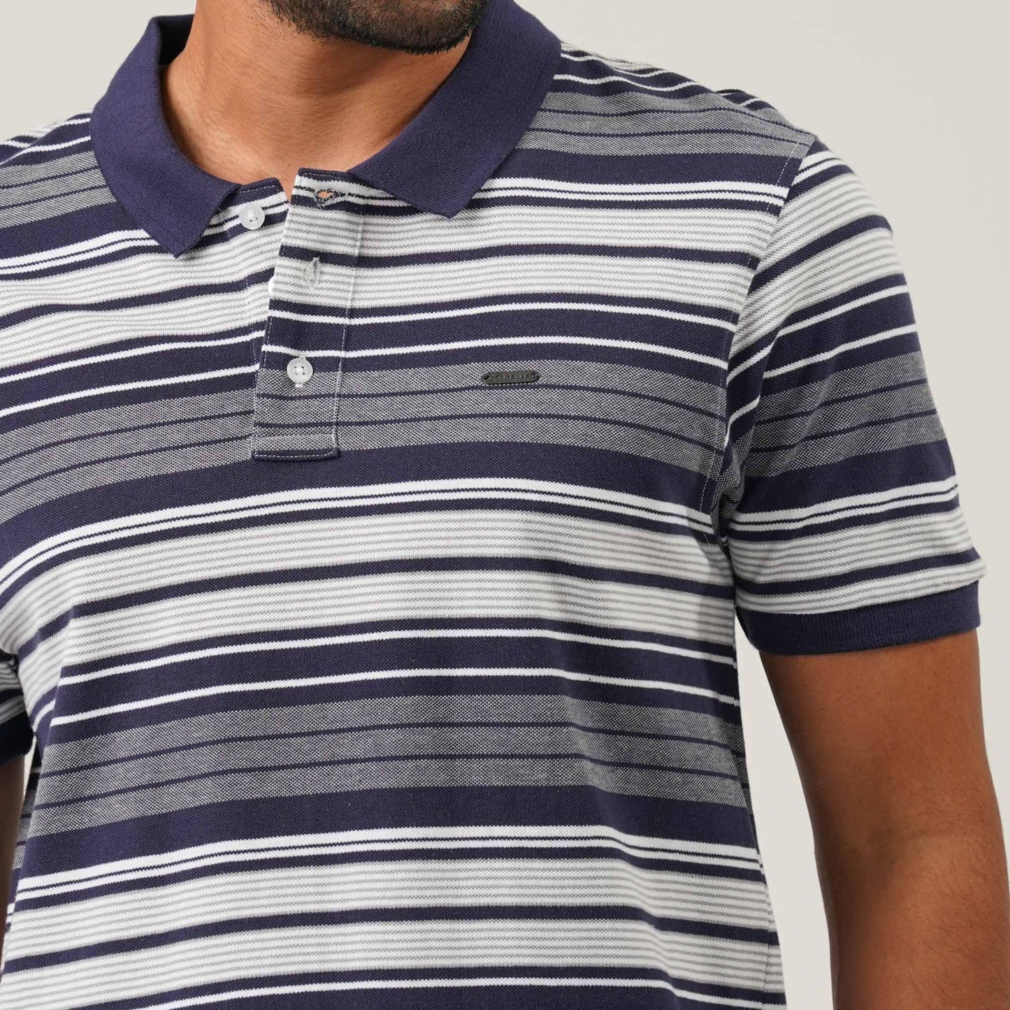 Mens Black & White Polo